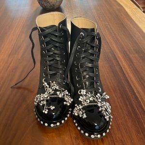 Gorgeous Italian leather N 21 black rhinestone boots! Size 6 Gently worn once!